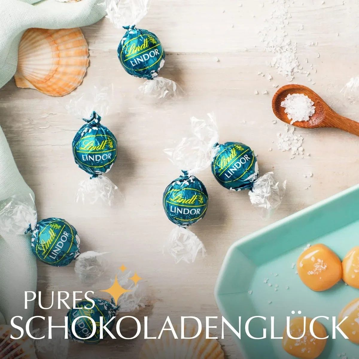 Lindt Schokolade LINDOR Kugeln Caramel&Salz (137g)