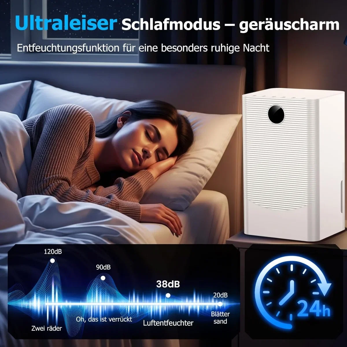 Raumentfeuchter mit Kompressortechnik für Schlafzimmer, Bad und Keller