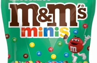 Grünes M&M's Minis Schokolade-Beutel mit bunten Schokolinsen und 135g Angabe