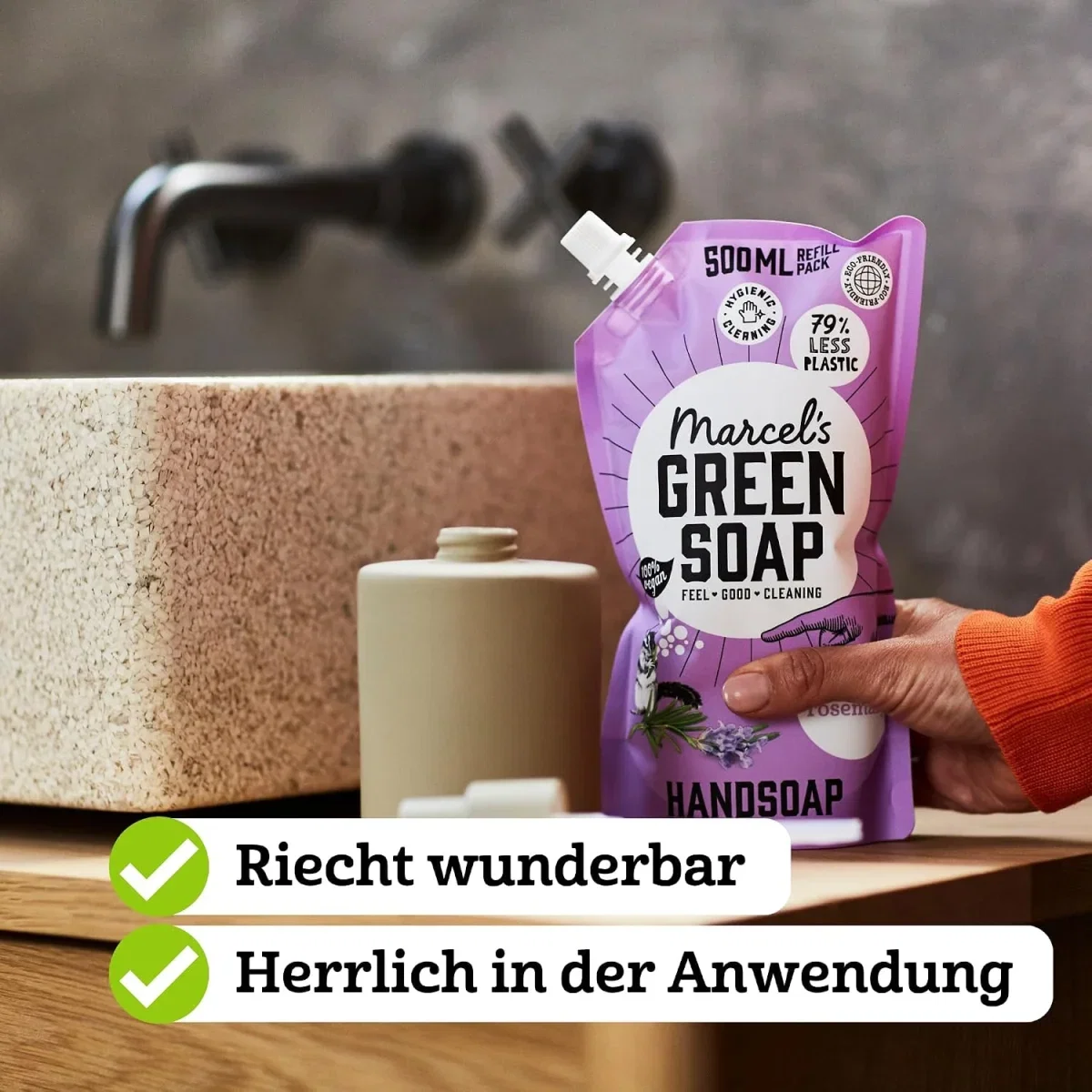 Marcel’s Green Soap Handseife Nachfüllpack Lavendel & Rosmarin (500ml)