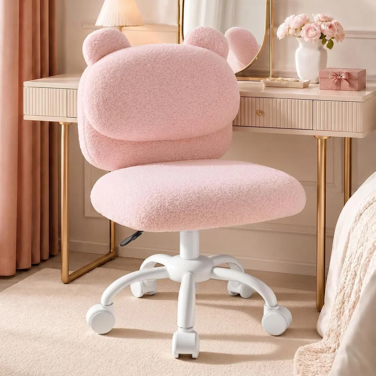Marsail Schreibtischstuhl aus Teddyfleece