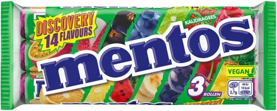 Mentos Dragees Discovery Optimal-saure Frucht-Bonbons 3er Pack