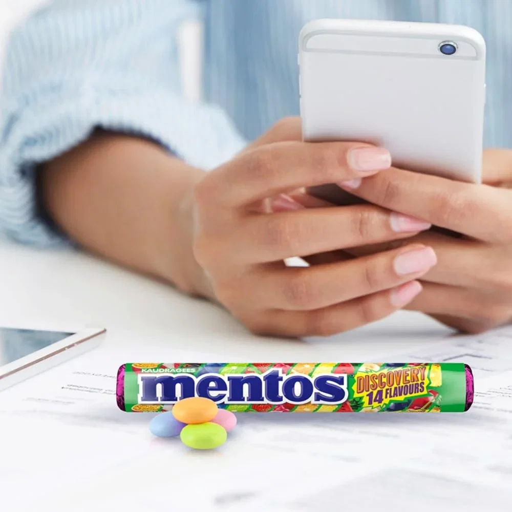Mentos Dragees Discovery Optimal-saure Frucht-Bonbons 3er Pack