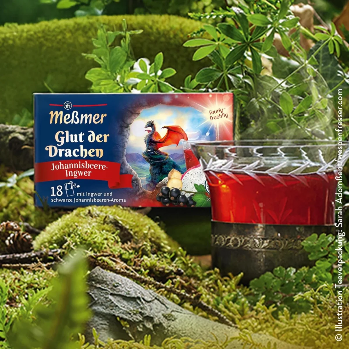 Meßmer Glut der Drachen mit Ingwer und Johannisbeeren-Aroma (18 Teebeutel)