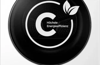 Midea Wärmepumpentrockner mit schwarzem Türdesign, Energieeffizienzklasse C und 8 kg Kapazitätsangabe