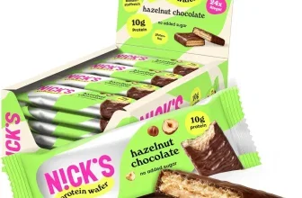 N!CK'S Protein Wafer Riegel Haselnuss Schokolade 24er Pack mit geöffnetem Karton