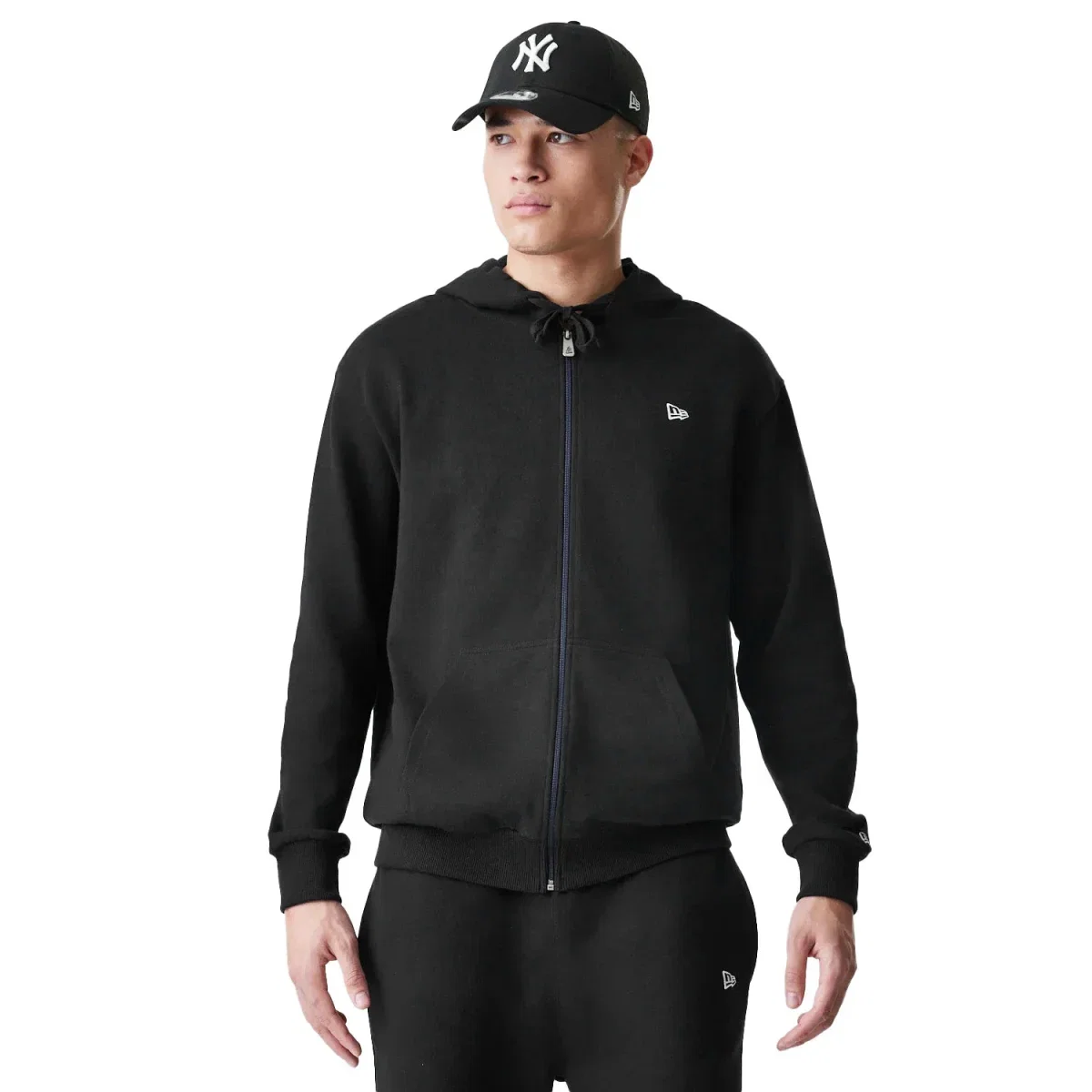 New Era Herren Zip-Hoodie Ne Essntials Fz Hoody Newera Blk 60752365 (Gr. S bis L)