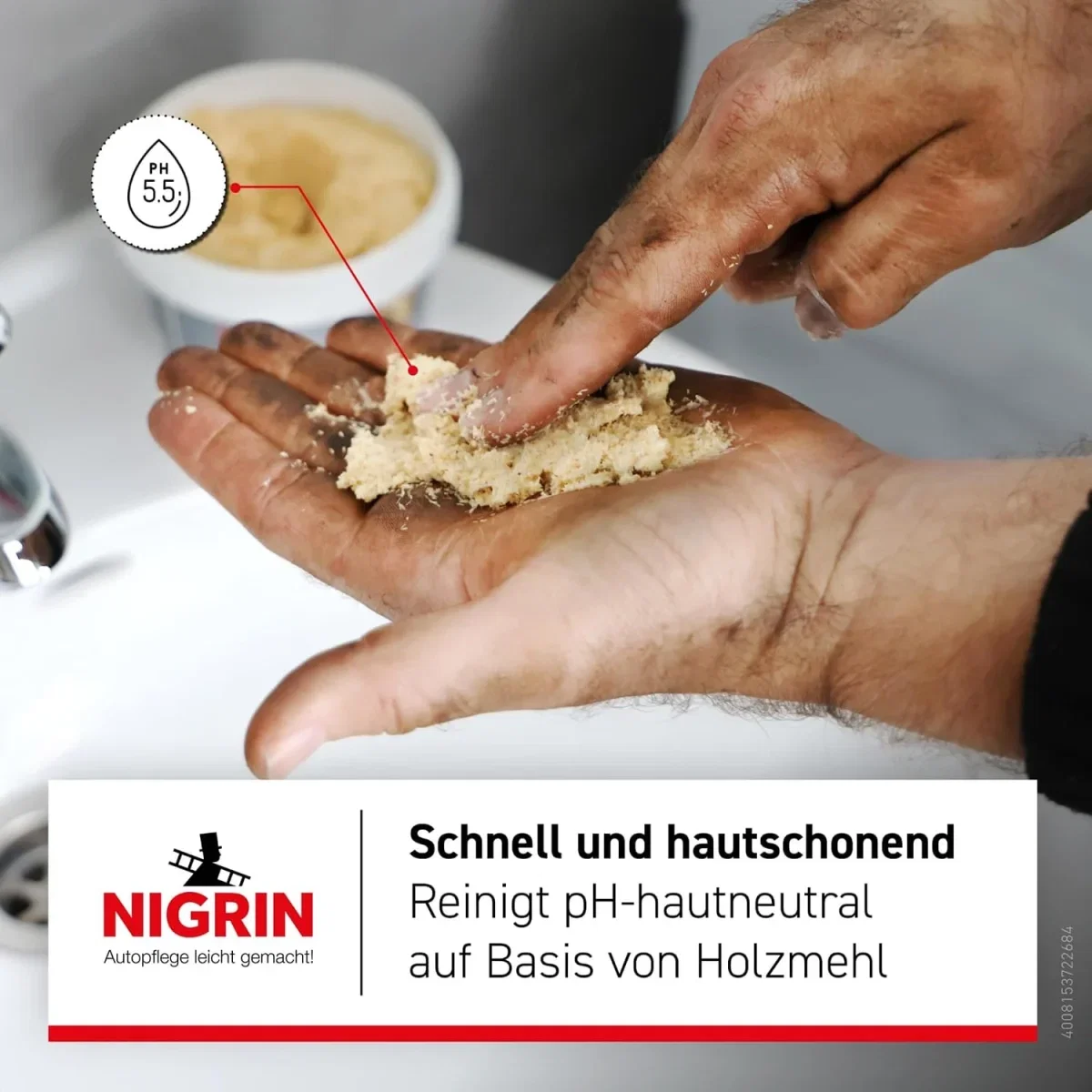 NIGRIN Handwaschpaste (500ml – reinigt hautschonend entfernt hartnäckige Verschmutzungen)