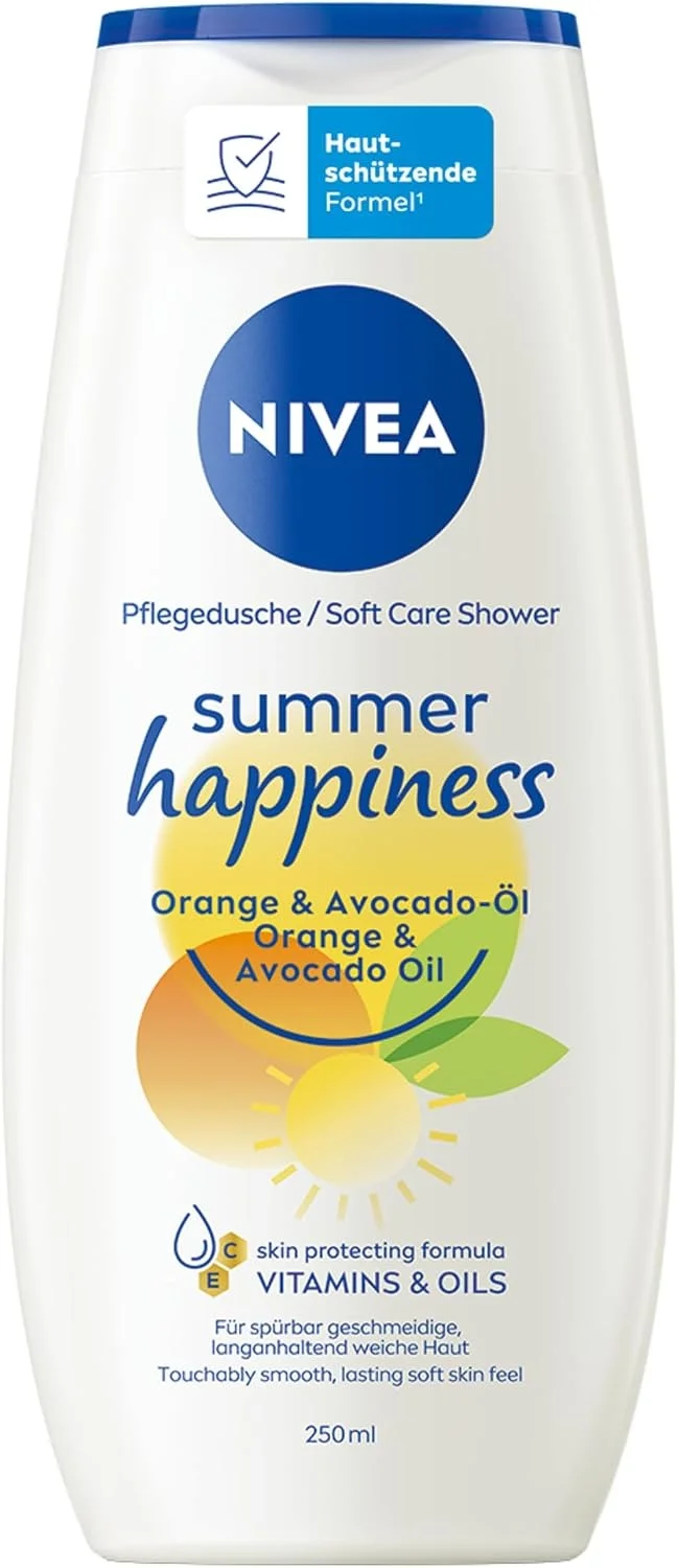 NIVEA Summer Happiness Orangen- und Avocadoöl Cremedusche für die tägliche Körperpflege