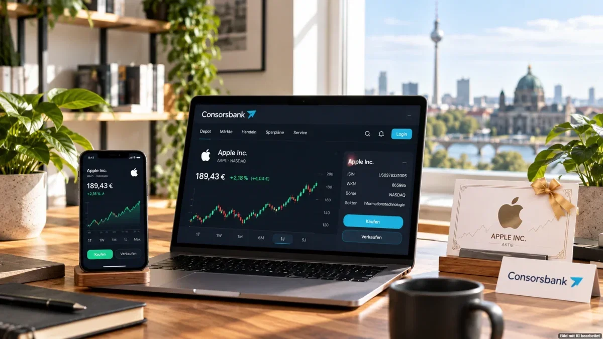 Neues Consorsbank Depot eröffnen eine Apple Aktie im Wert von rund 296 € gratis erhalten‼️– diese Bedingungen gelten