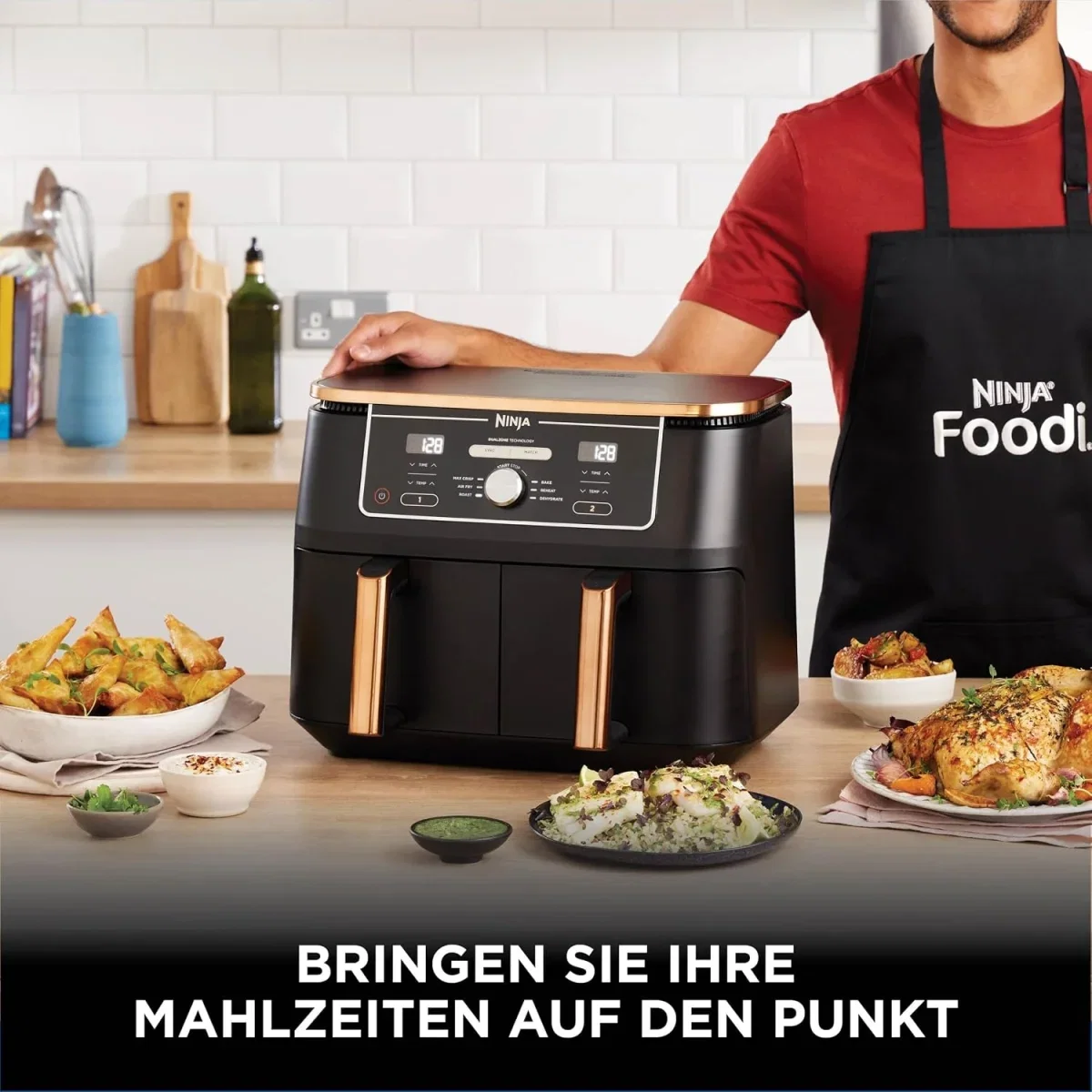Ninja Foodi MAX Dual Zone Heißluftfritteuse 6-in-1 AF400EUCP (9,5L)