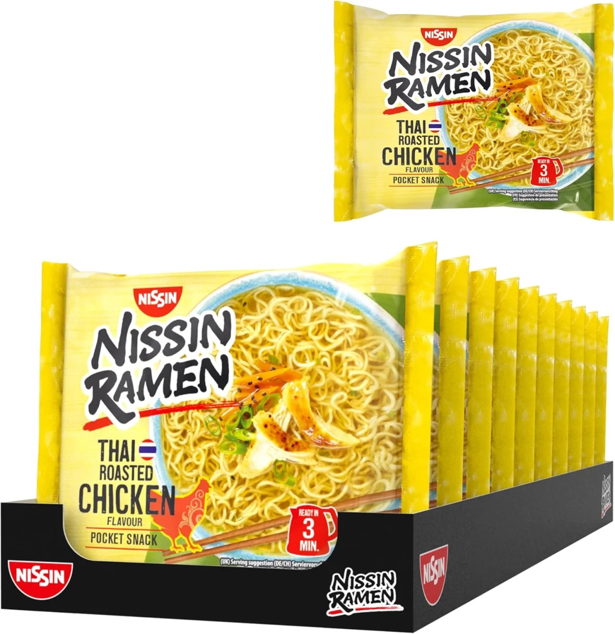 Nissin Ramen – Thai Roasted Chicken Instant-Nudeln asiatischer Art (10x65g)