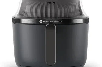 Schwarze Philips Airfryer mit transparentem Deckel und RapidAir Plus Technologie