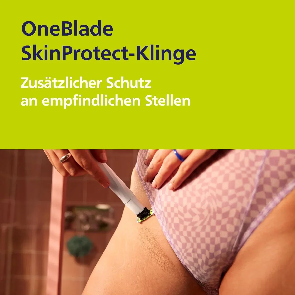Philips OneBlade Intimate für Frauen mit 3-mm-Kammaufsatz zum Trimmen