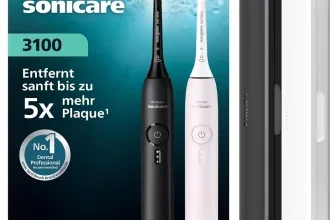 Philips Sonicare 3100 2er Set mit schwarzer und weißer Zahnbürste, Reiseetuis und Ladestationen