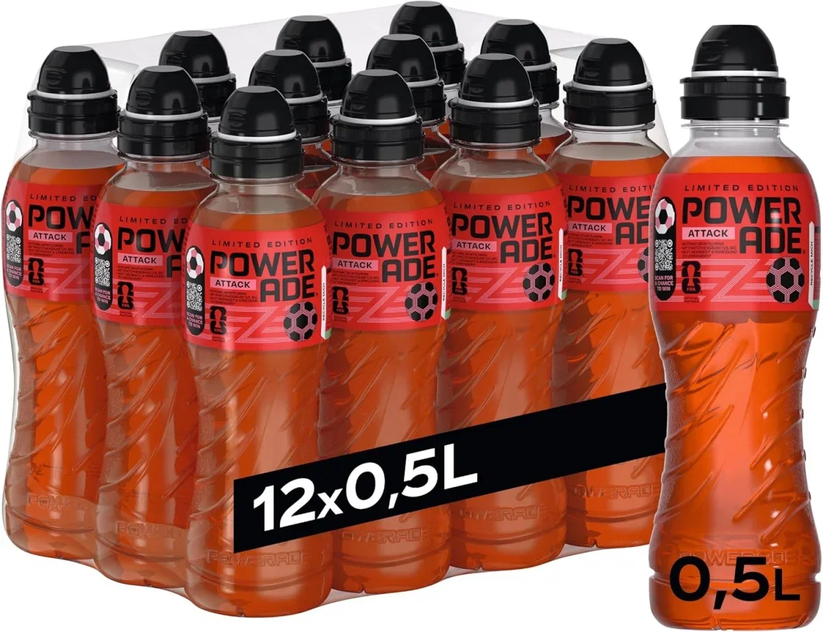 Powerade Sports Attack Elektrolytgetränk Einweg Flaschen (12x500ml)