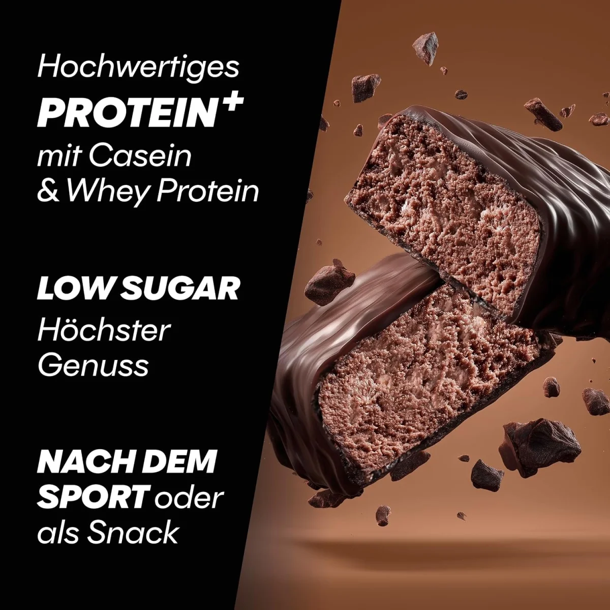 PowerBar Protein Plus Low Sugar Proteinriegel mit Chocolate-Brownie-Geschmack