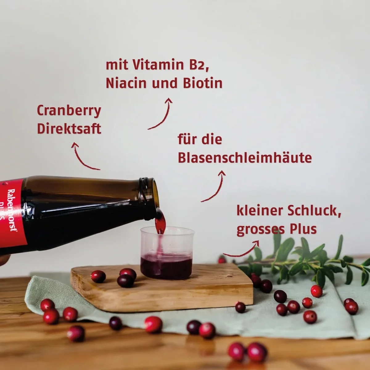 Rabenhorst Cranberry Plus mit Vitamin B2 Niacin und Biotin