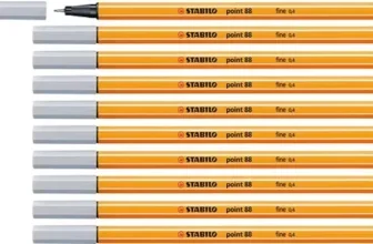 STABILO point 88 Fineliner im 10er-Pack in Hellgrau mit 0,4 mm Strichstärke