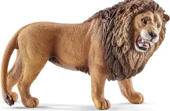 Schleich Löwe Figur mit offenem Maul und detailliertem Fell auf weißem Hintergrund