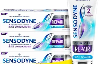 Sensodyne Clinical Repair Zahnpasta 3er Pack (3x75ml) mit Tuben und Verpackungen