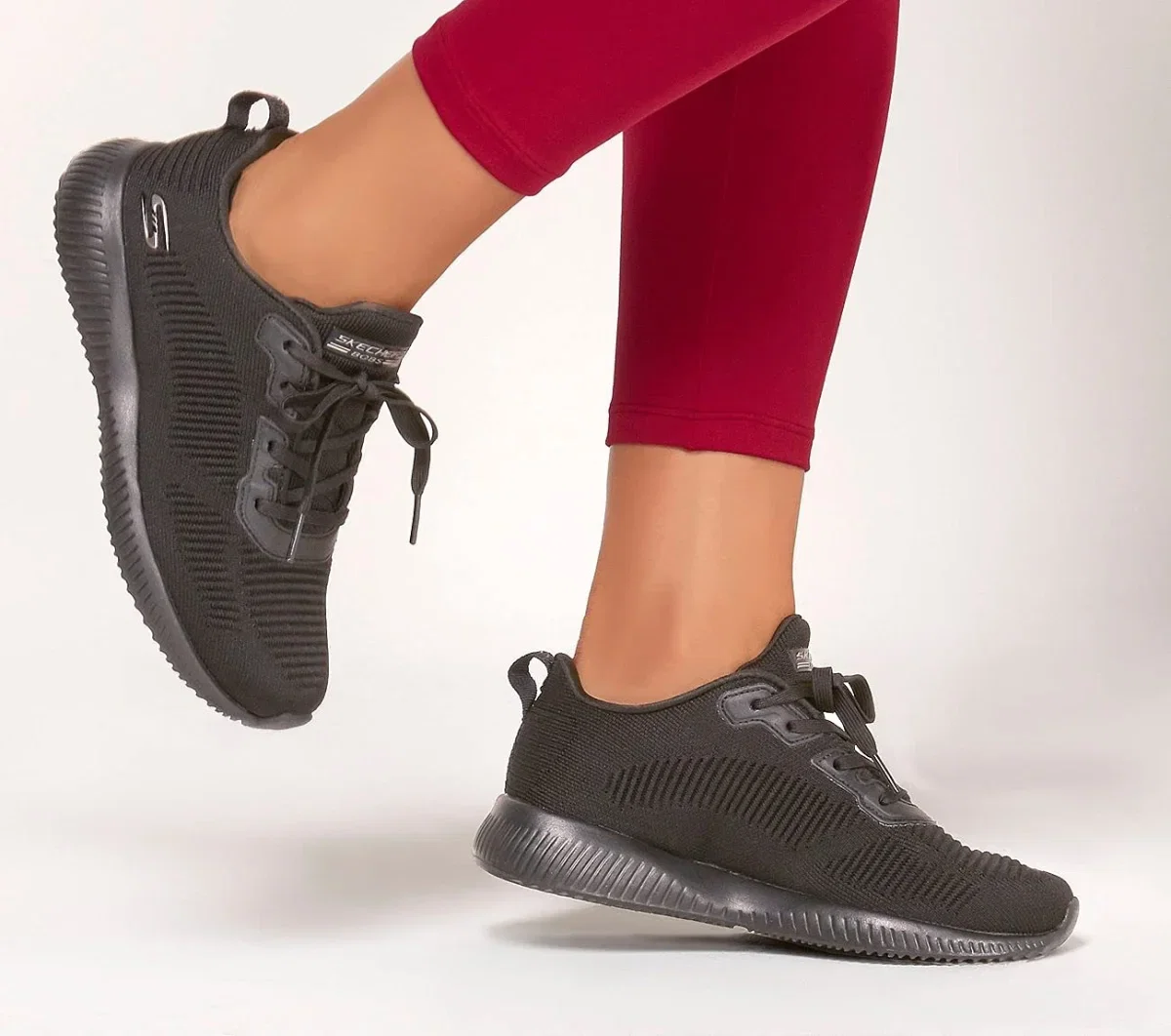 Skechers Bobs Squad Damen Sneaker mit gepolsterter Memory-Schaum-Innensohle
