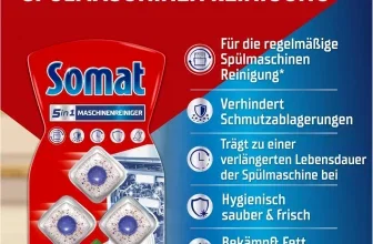 Somat 5in1 Maschinenreiniger mit 3 Tabs zur regelmäßigen Spülmaschinenpflege