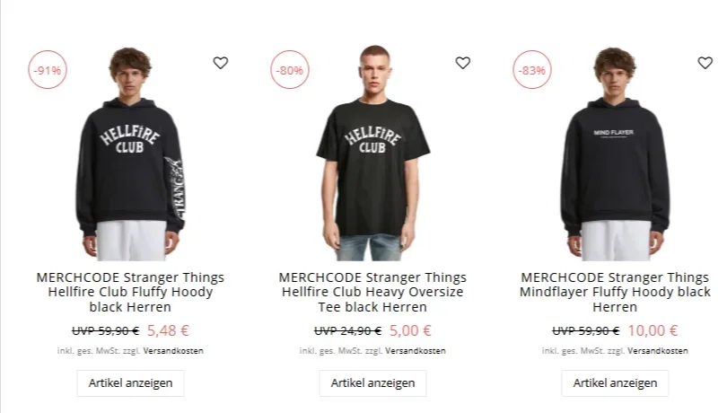 Schwarzer Stranger Things Kapuzenpullover mit großem Hellfire-Club-Rückenprint