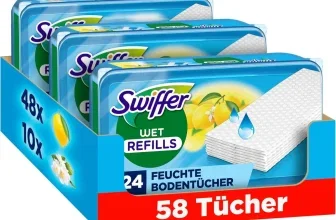 Swiffer Wet Nachfüller mit 58 feuchten Bodentüchern für die schnelle Bodenreinigung