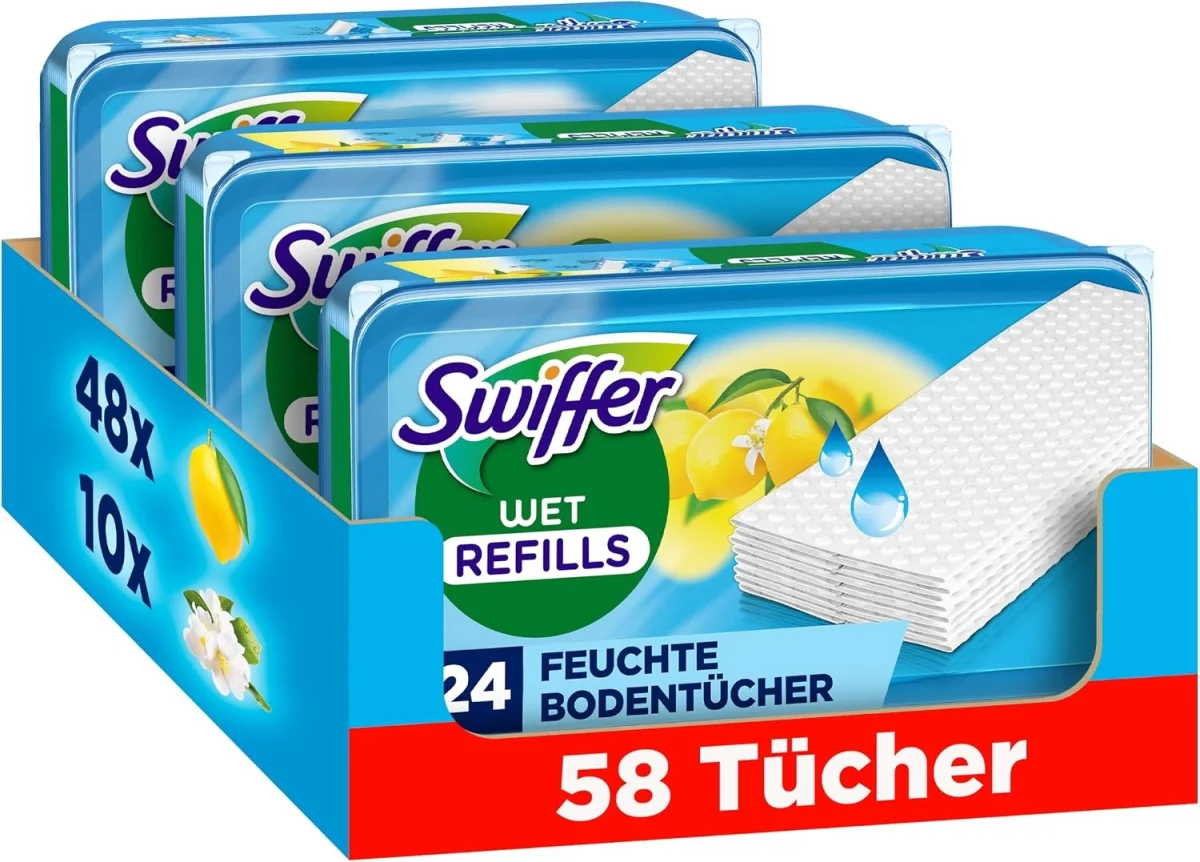 Swiffer Bodenwischer Nachfüller Wet (3*58 Feuchte Tücher)