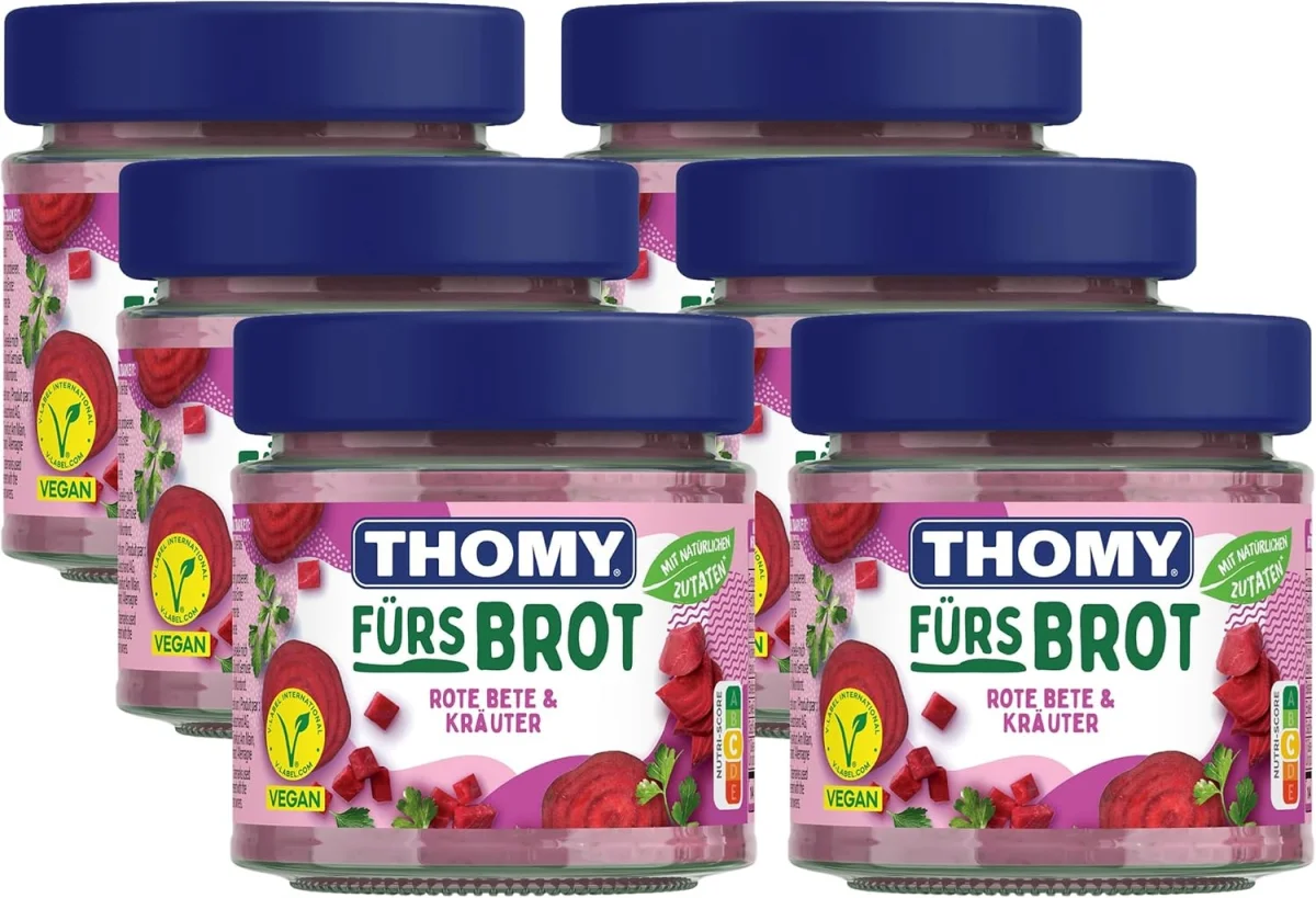 THOMY Brotaufstrich Rote Bete & Kräuter Glas 6er Pack (6x180g)