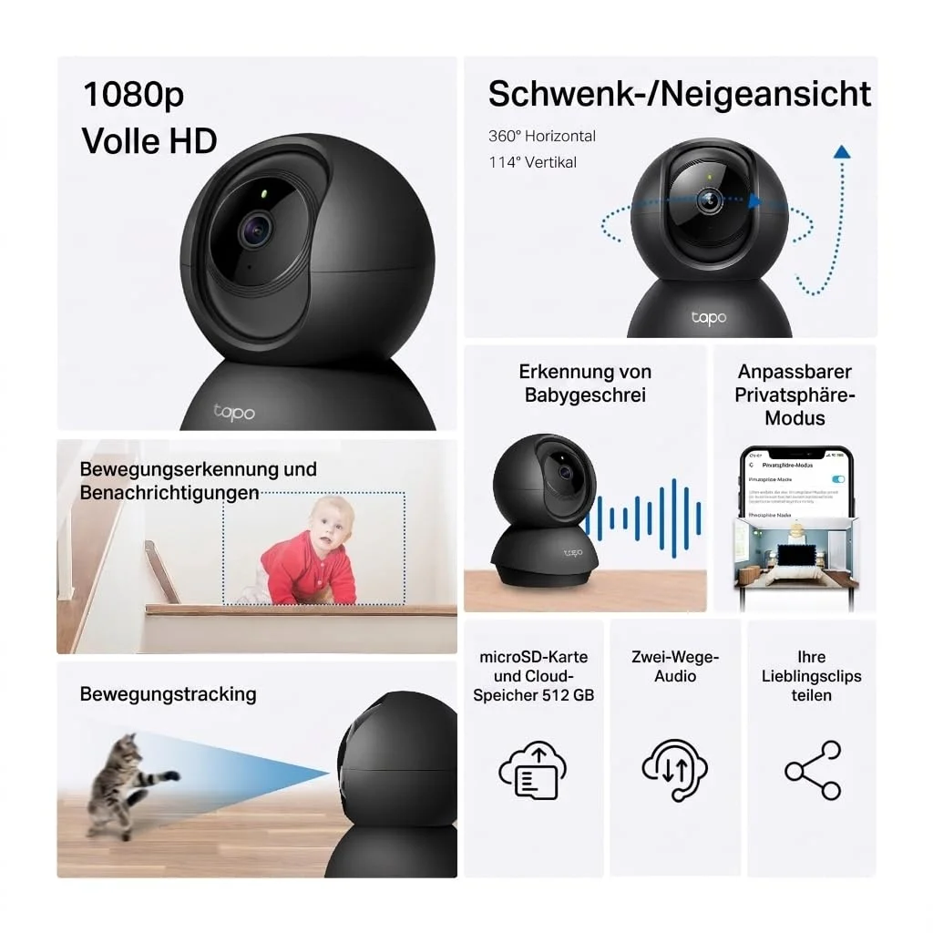 Tapo C201 360° WLAN-Überwachungskamera für Innenräume