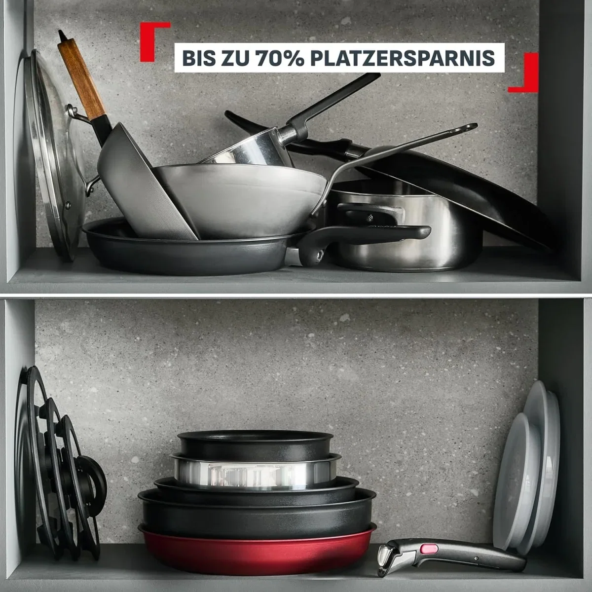 Tefal Ingenio Comfort Max Kochgeschirr-Set stapelbar 8-teilig
