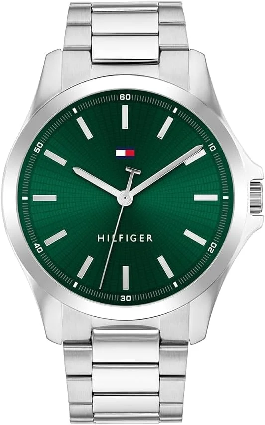 Tommy Hilfiger Bruce Analog-Quarzuhr (für Herren mit Silikon- und Edelstahlarmband)