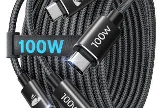 Aioneus USB-C auf USB-C Kabel mit 100W Schnellladefunktion im 2er-Pack mit jeweils 3 Metern Länge