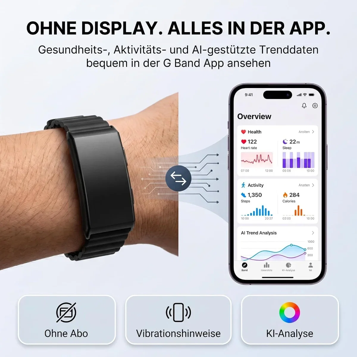 VITRO Smart Band mit zwei Armbändern und über 100 Sportmodi