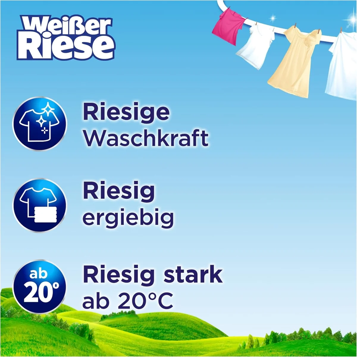 Weißer Riese Colorwaschmittel mit Farbschutzformel für bunte Textilien