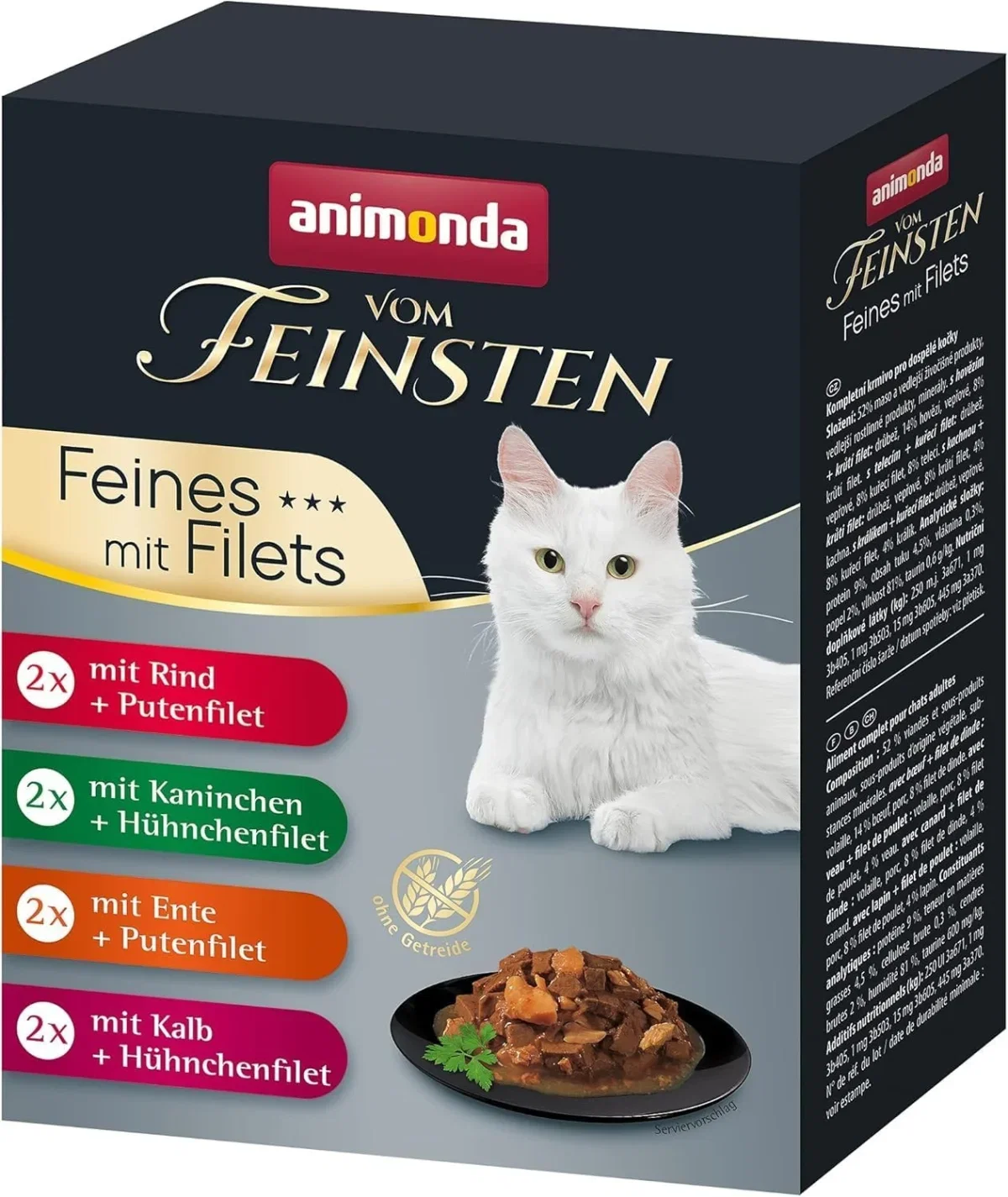 animonda Vom Feinsten Selection mit Filets Katzennassfutter im Sortenmix mit 8 Portionsbeuteln à 85 g