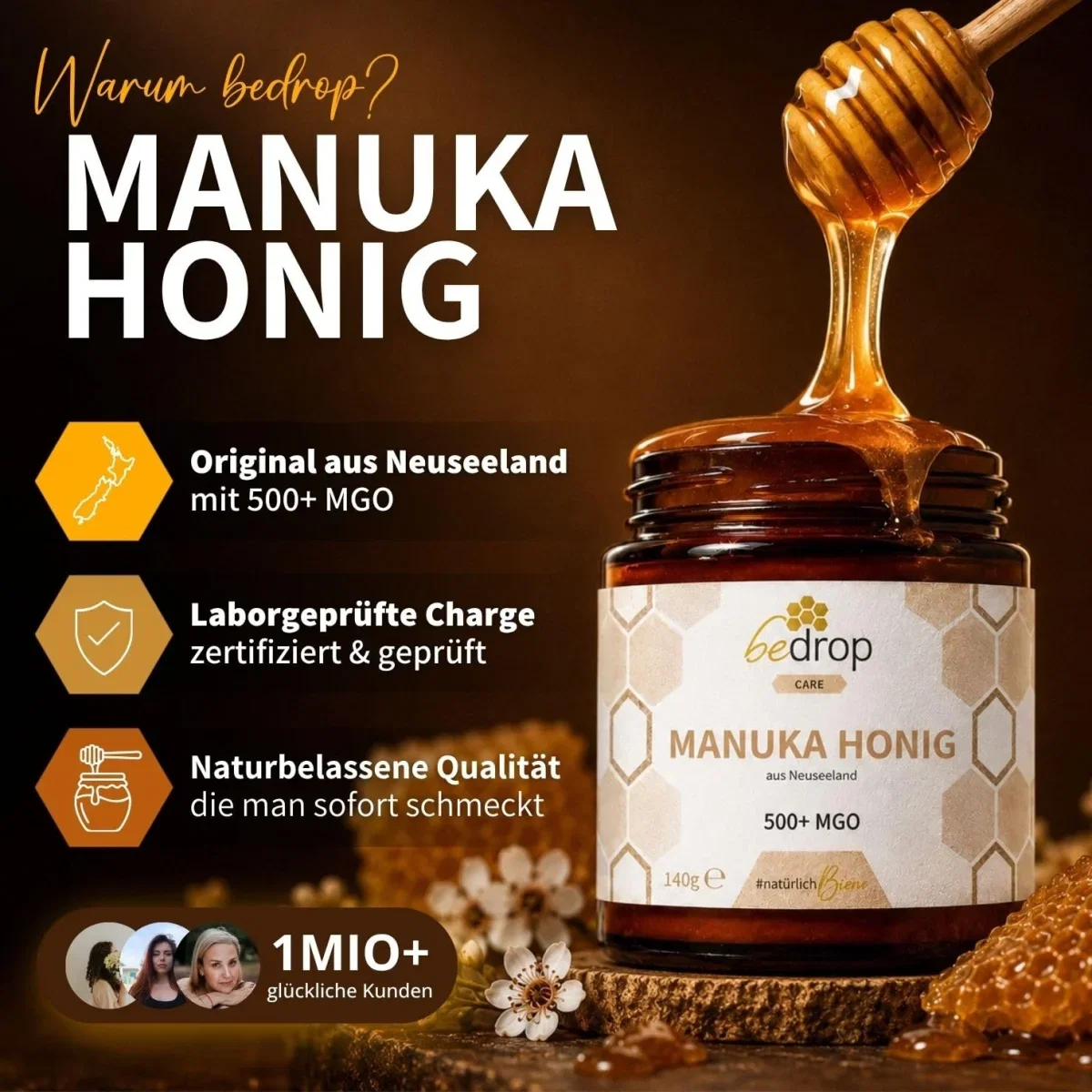 bedrop Manuka Honig mit MGO 500+
