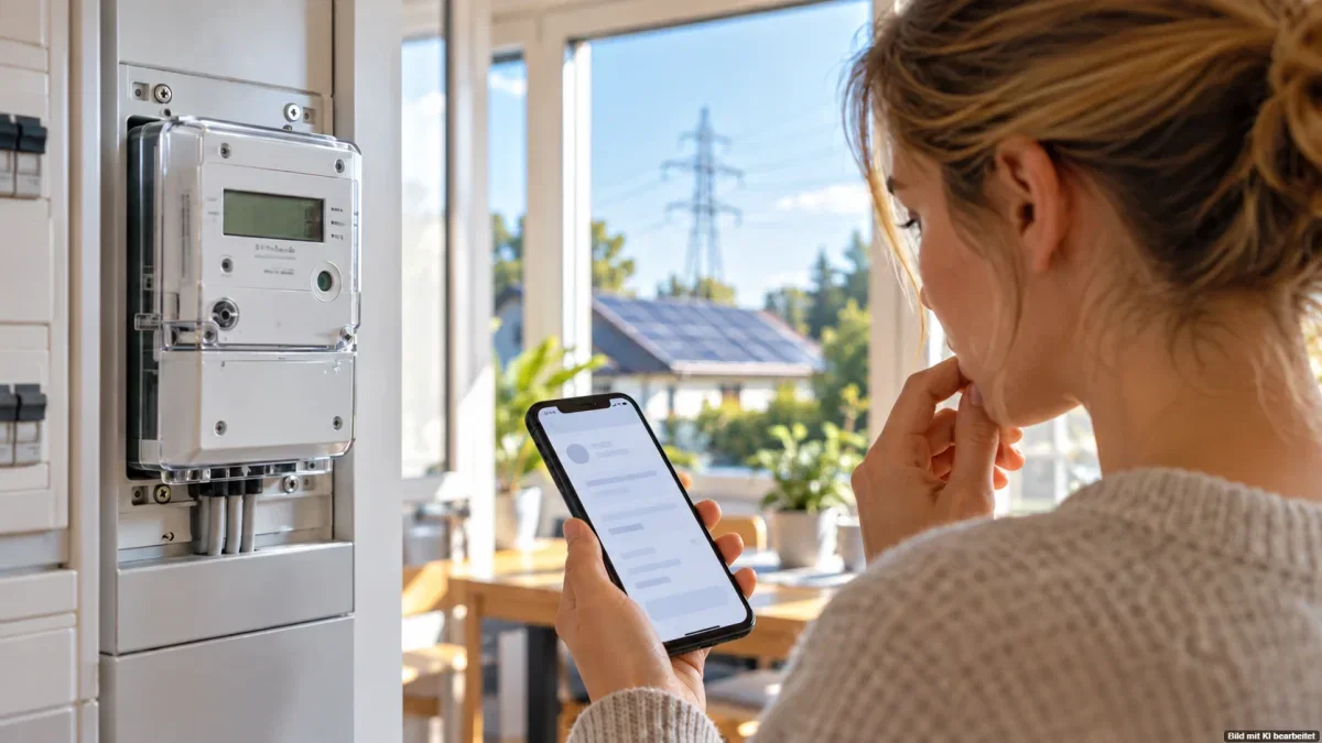 Digitaler Stromzähler in einem Haushalt als Symbol für das Ende der Strombelieferung durch grüüün.