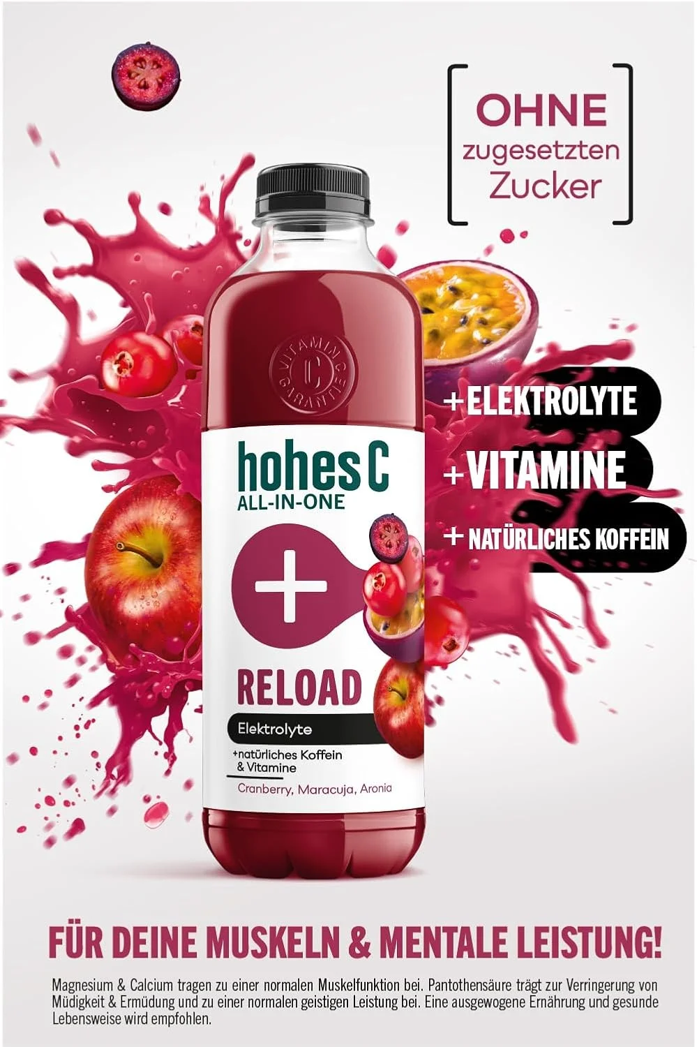 hohes C ALL-IN-ONE Reload Mehrfruchtsaft Cranberry Maracuja Aronia (6x850ml)