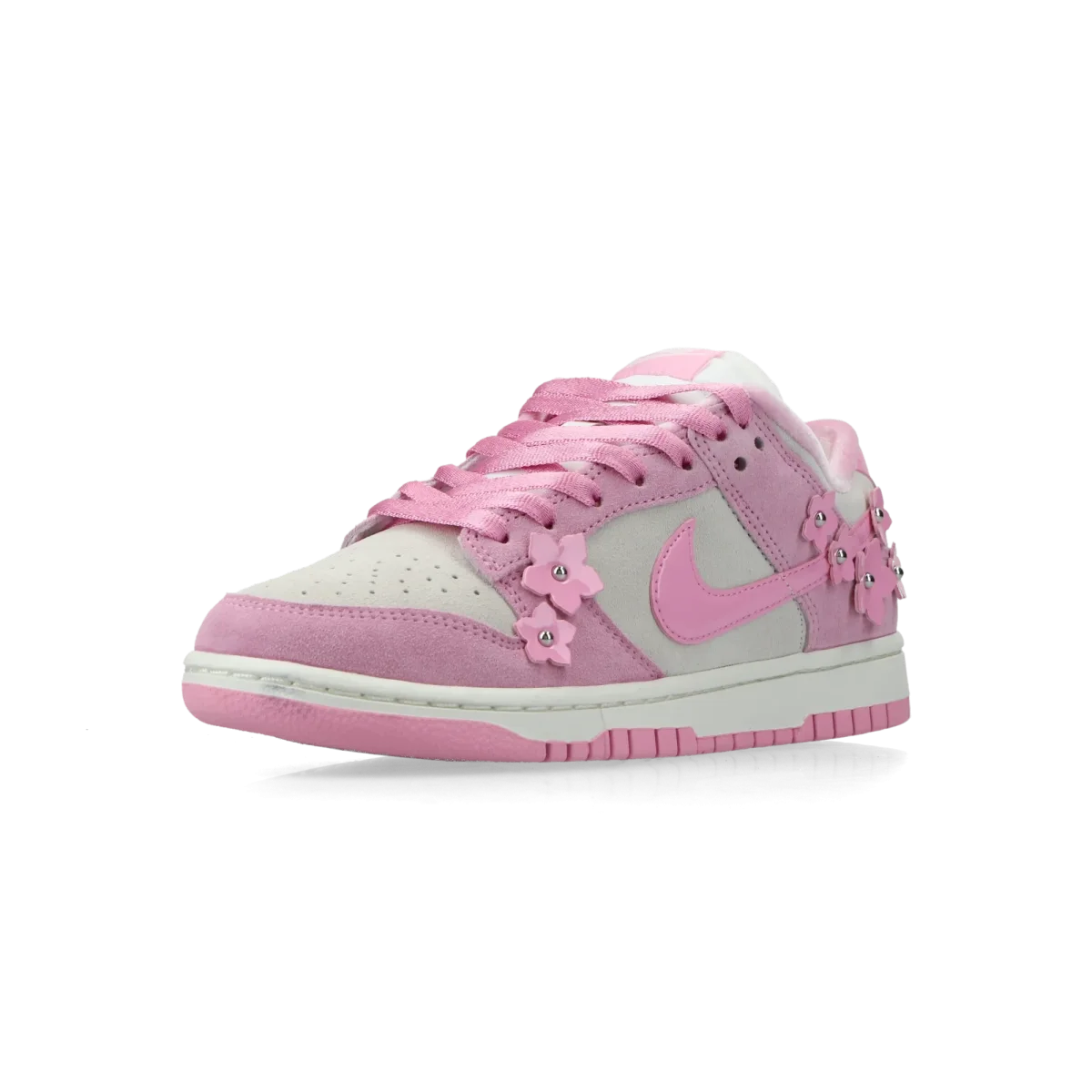 Rosa Nike Dunk Low SE Pink Flowers Sneaker mit Leder-Obermaterial
