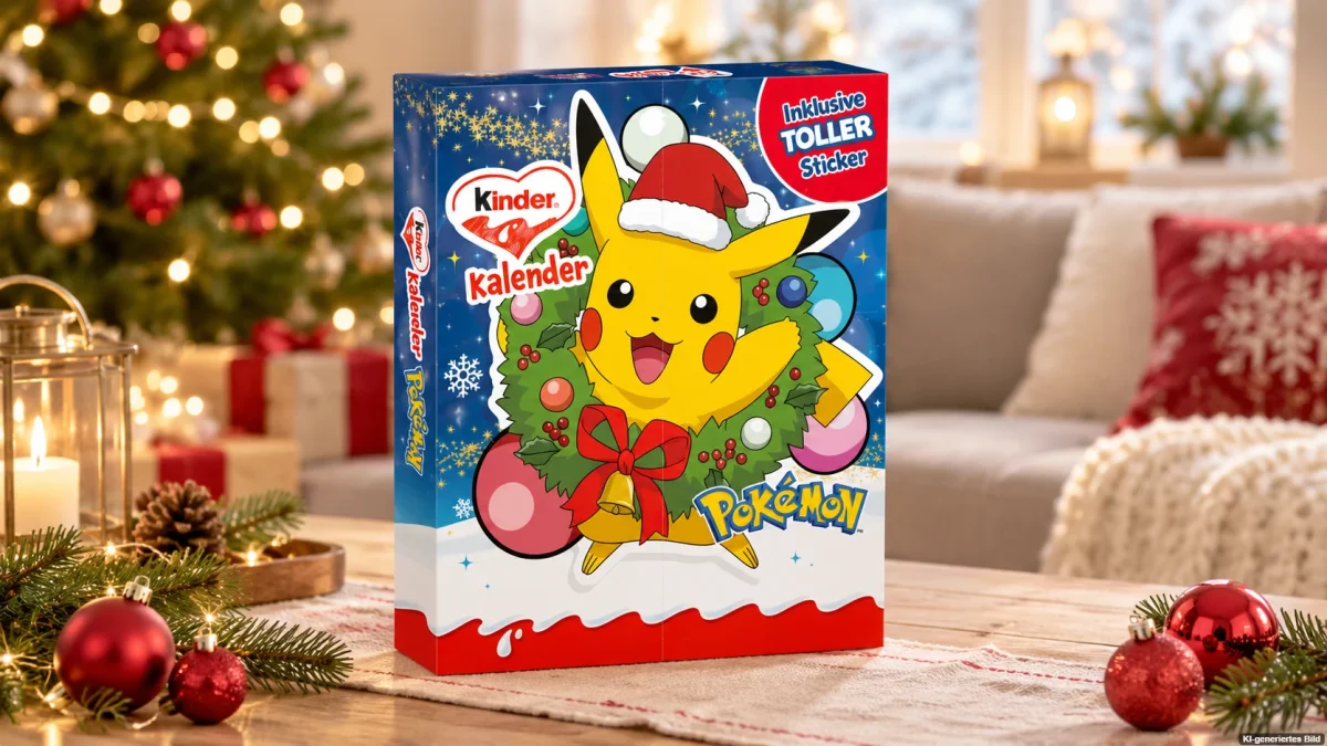 Kinder Pokémon-Adventskalender 2026 von Ferrero mit Pikachu-Motiv