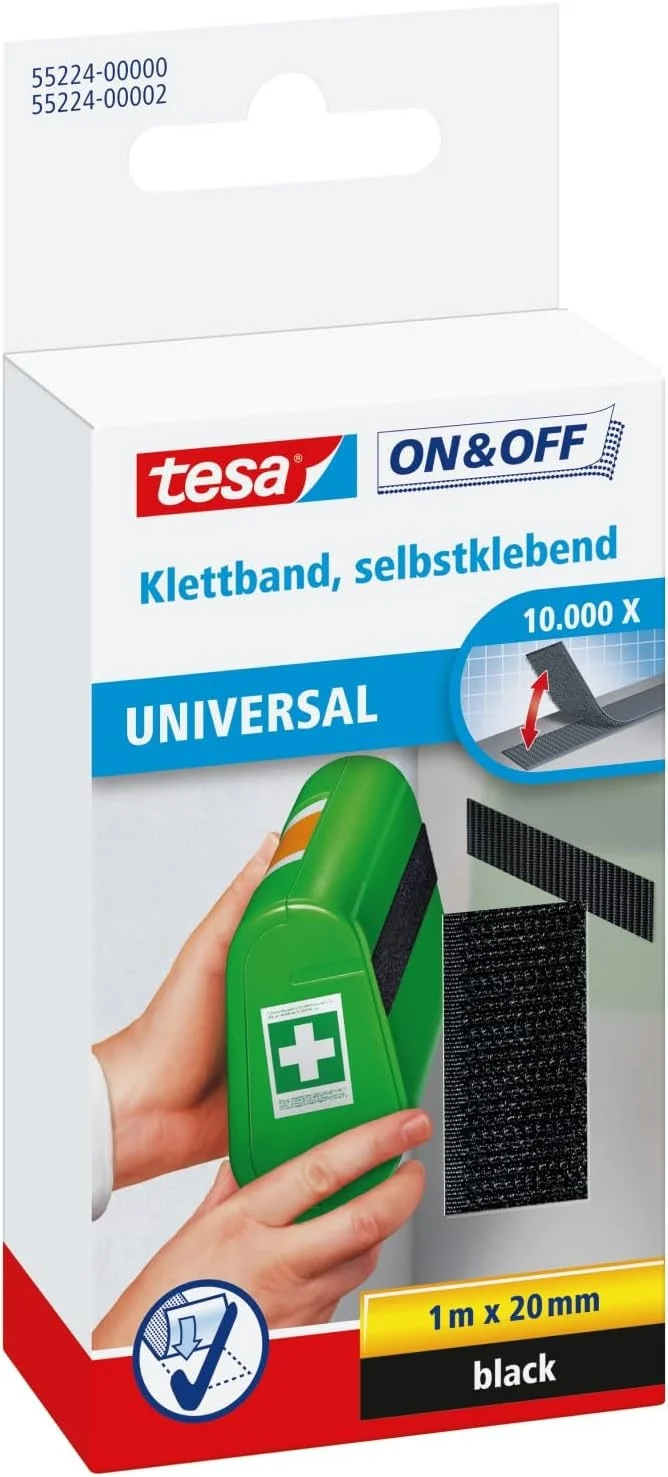 tesa On & Off Klettband zum Aufkleben