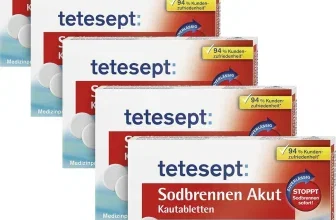 tetesept Sodbrennen Akut Kautabletten im 5er-Pack mit insgesamt 100 Stück