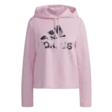 adidas Damen Kapuzenpullover Essentials Camouflage Logo rosa [Gr. XS bis L] – für 29,95€ inkl. Versand