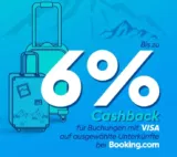 Booking : 6% Cashback bei Zahlung mit Visa