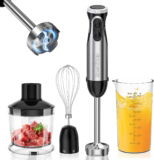 Bonsenkitchen 4-in-1 Stabmixer (1000W Stufenlos Geschwindigkeiten Edelstahl, Schneebesen, 500ml Zerkleinerer und 700ml Messbecher, HB3203) – für 27,99 € inkl. Prime-Versand (statt 44,86 €)