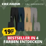 KIRKJUBØUR Zip-Off Herren 2-in-1 Trekking Wanderhose (4 Farben, Gr. S bis XL) für 24,94 € inkl. Versand