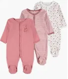 NAME IT Baby Schlafanzug NBFNIGHTSUIT 3er Pack für Mädchen, Organic Cotton für 14,10 € inkl. Prime-Versand (statt 23,99 €)